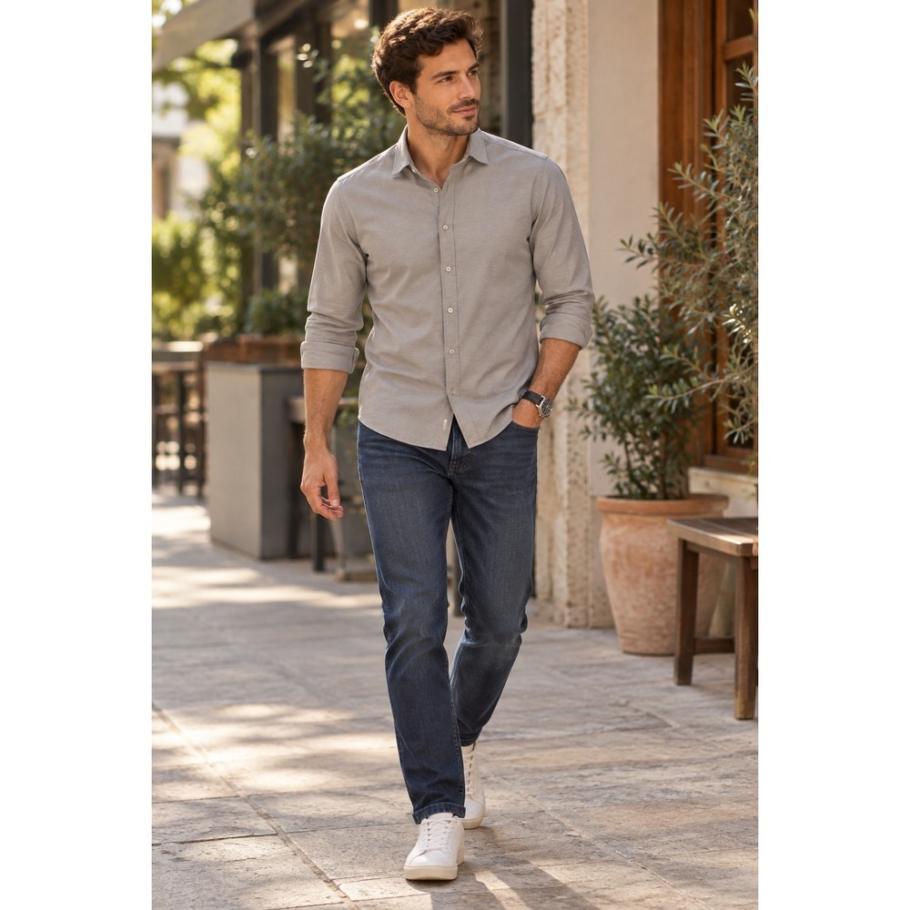 Vuori Shirt Mens Medium Gray Bridge Button Down Long Sleeve Stretch
